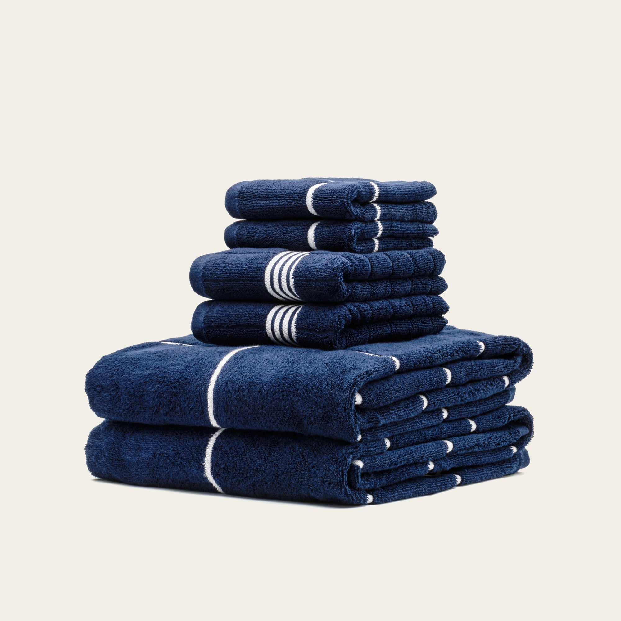 Miramar Australian Cotton Towels | Navy/White