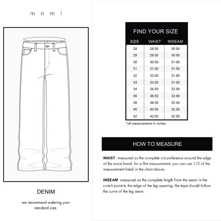 Product size guide