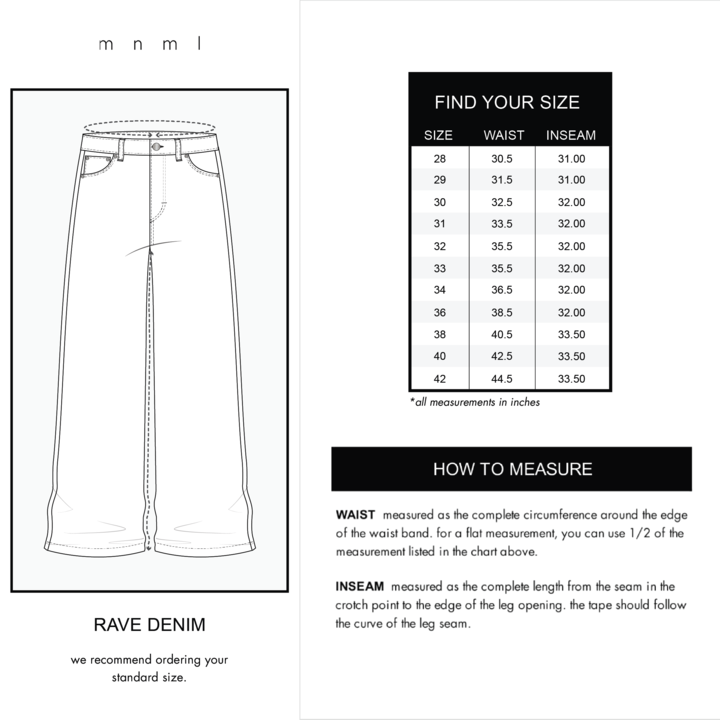 Product size guide