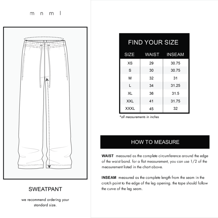 Product size guide