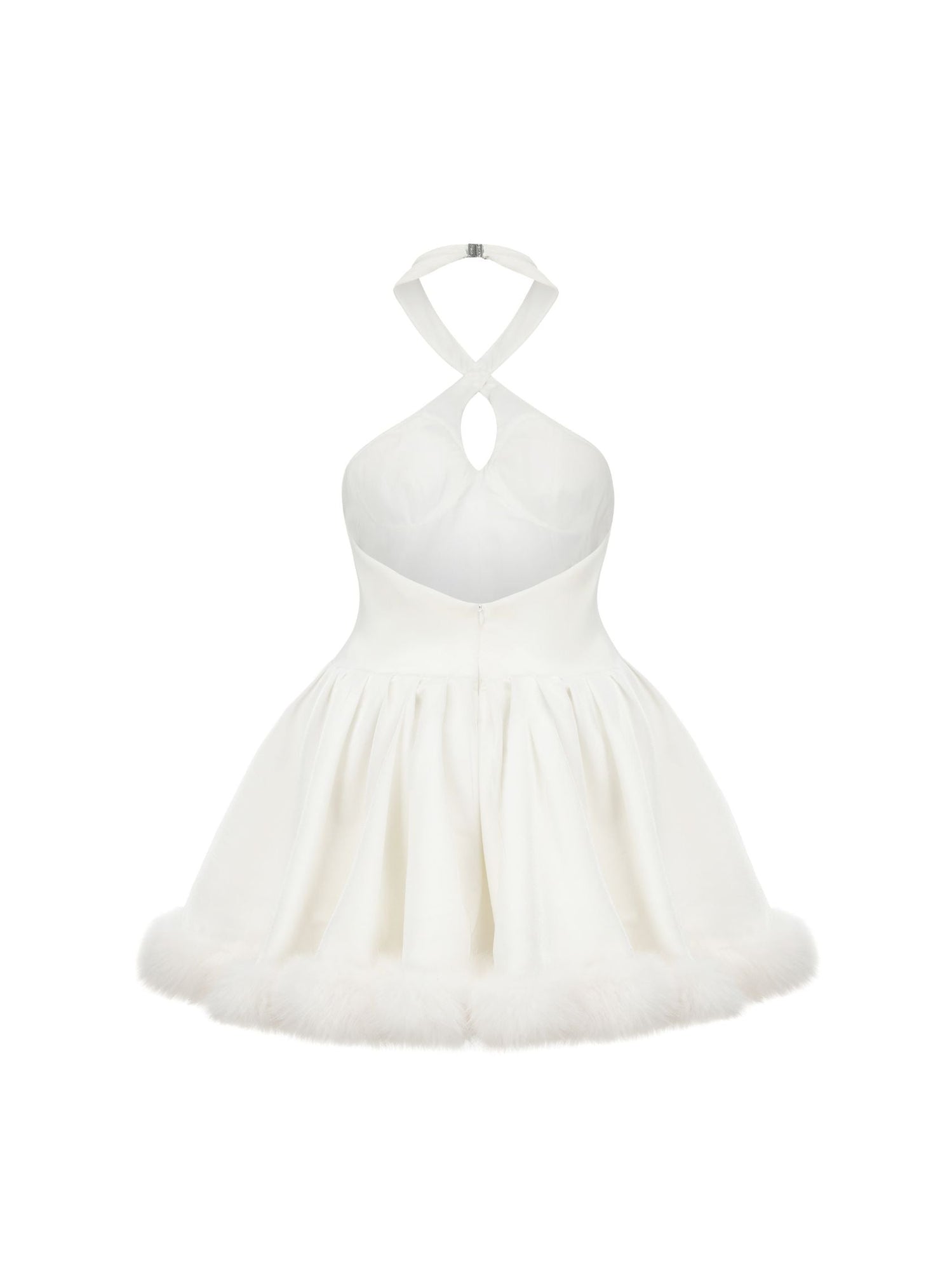 Juliet Velvet Halter Dress | White