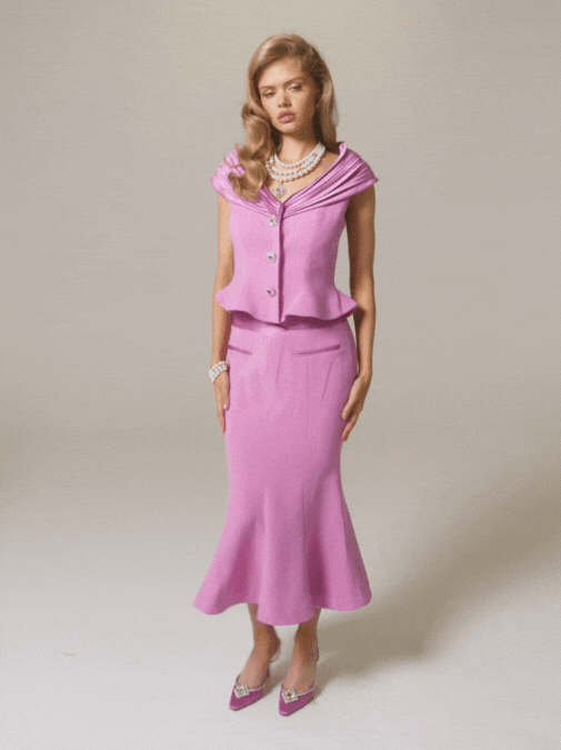 Belle Satin Skirt | Pink