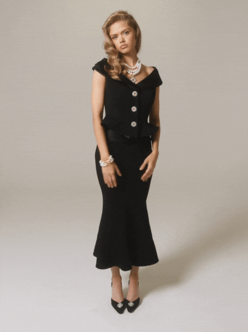 Belle Satin Top | Black