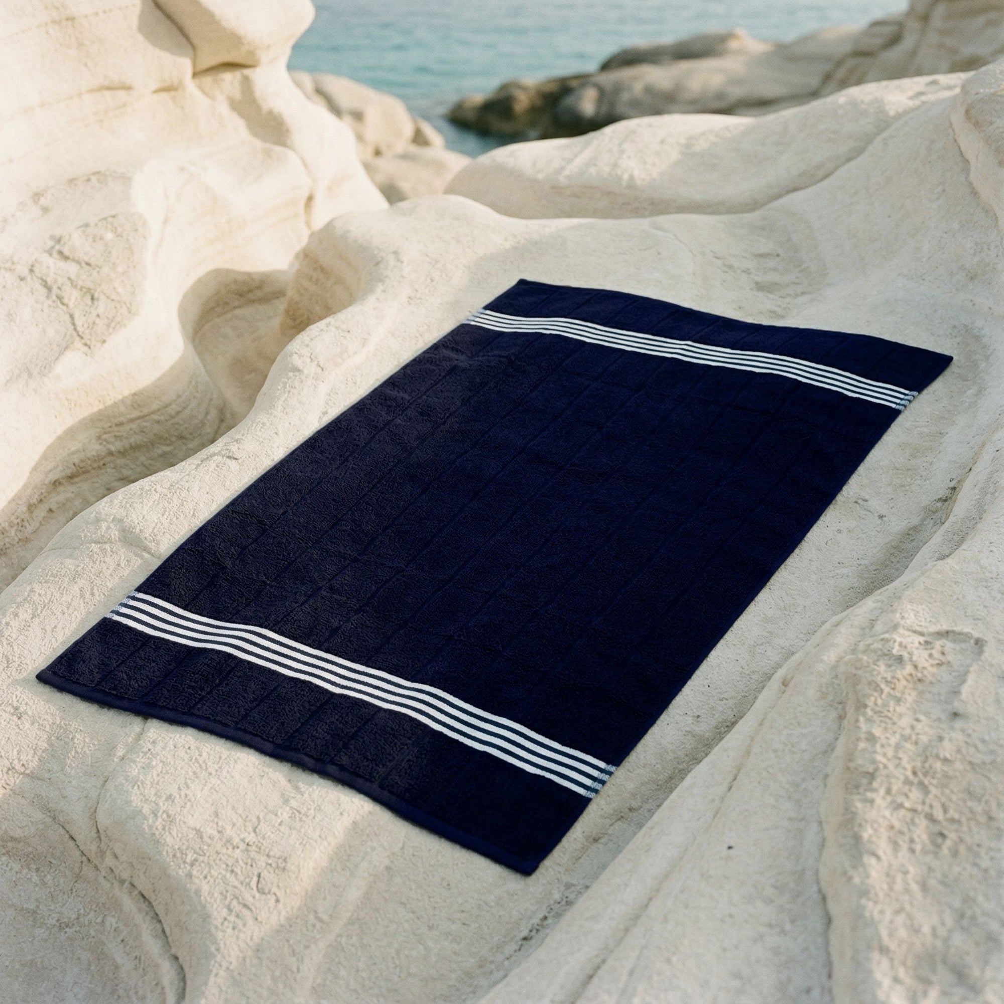 Nautilus Australian Cotton Towels | Navy/White