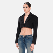 OW Collection NOVA Crop Wool Blazer Blazer 121 - Black