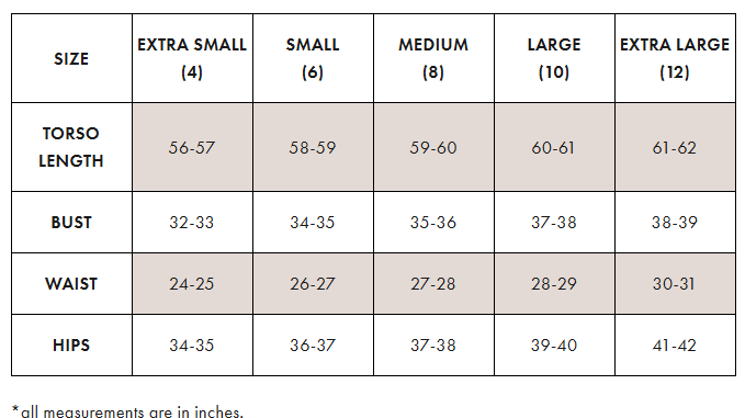 Product size guide