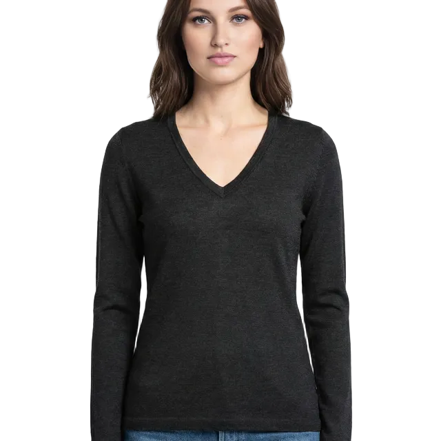Women | V Neck Sweater | Black