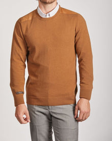 Men | Vicuna Saddle Shoulder Crew Neck for Men | Natural