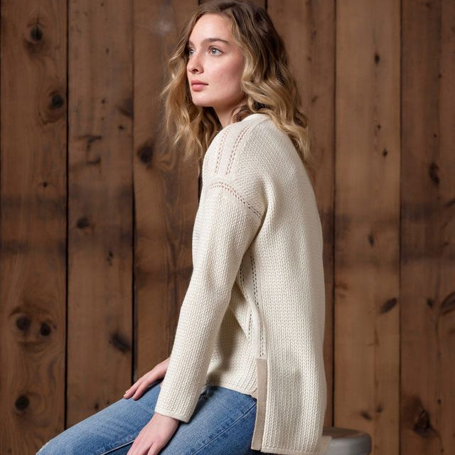 Women | Zoe Sweater | Ivory / Light Taupe