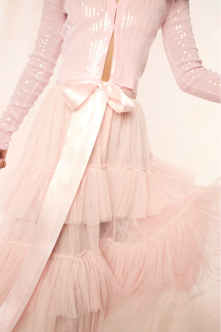 Parriott Tulle Maxi Skirt | Pale Blush