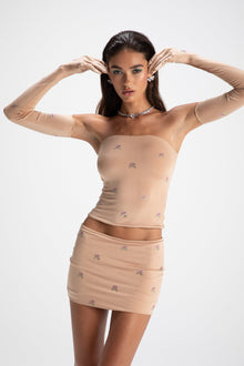 Rosana Embroidered Skirt | Tan