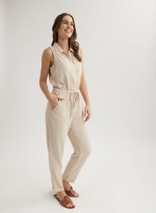 Pocket Jumpsuit | Linen Sand