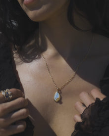Organic Mother of Pearl Gemstone Necklace | 14K Yellow Gold Vermeil