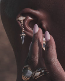 Oracle Drop Studs | 14K Yellow Gold Vermeil