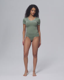 V-Neck T-shirt | Oat Milk