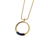 The Enamel Hoop Necklace | Gold-Plated/Blue