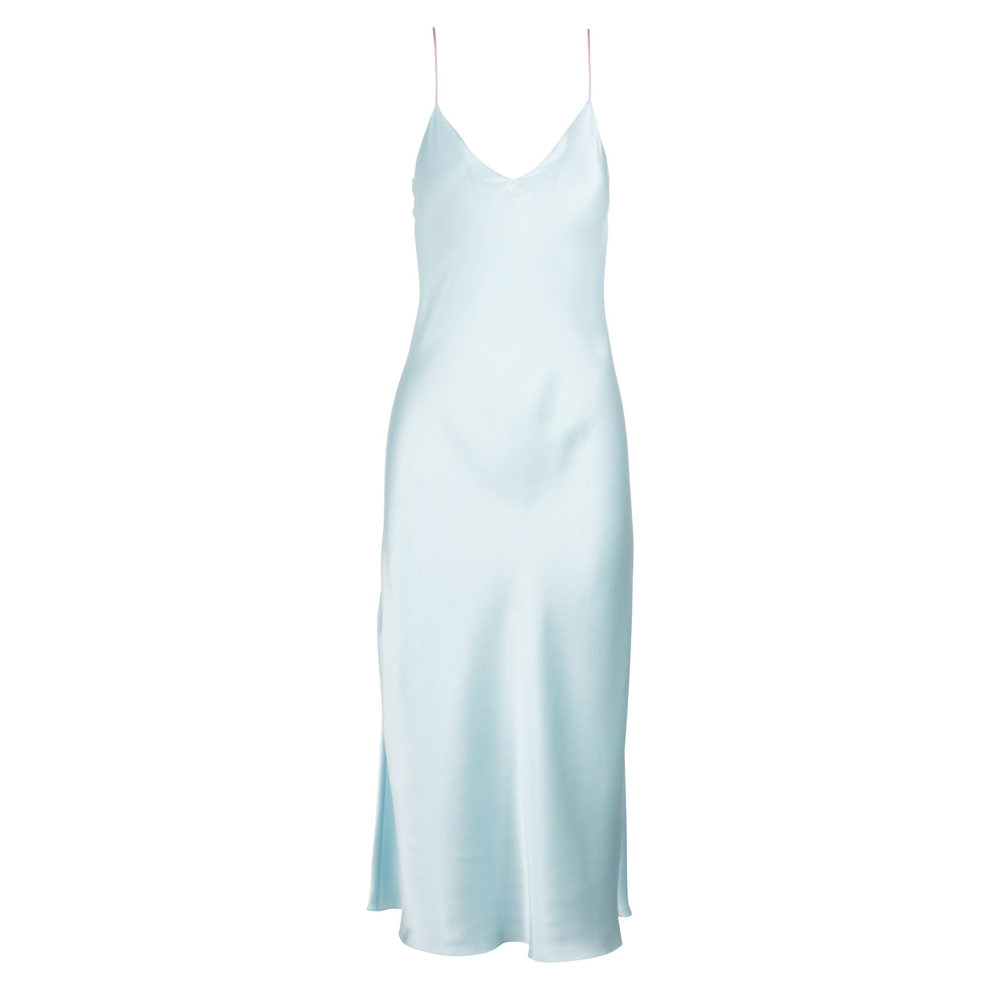 Midi Dress with Contrast Straps | Blue Mist