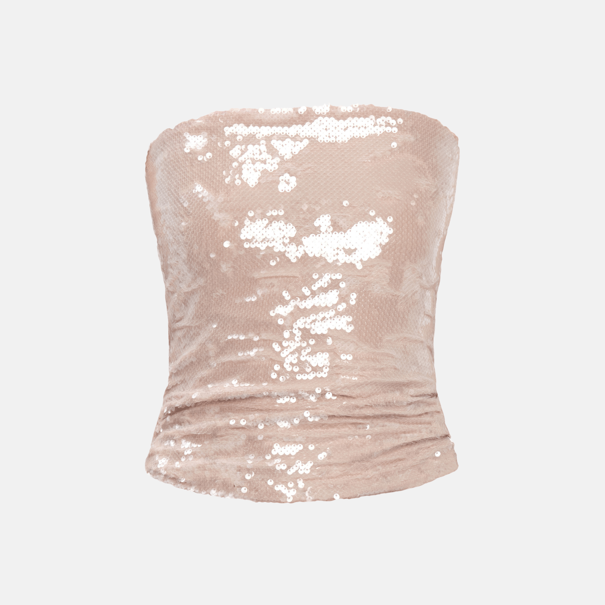 OW Collection RUBY Sequin Tube Top Top 036 - Tan