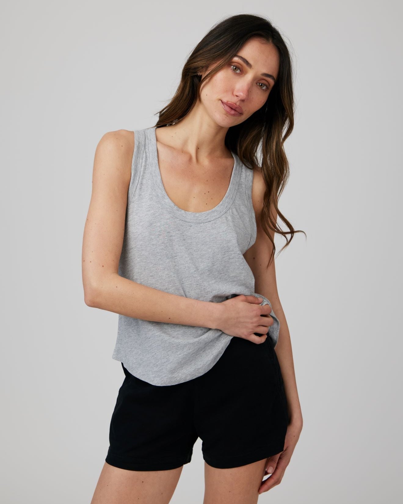 Scoop Neck Tank Top | Heather Ash