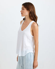 Scoop Neck Tank Top | White