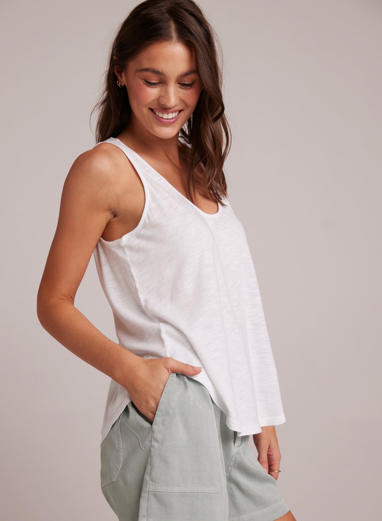 Scoop Neck Tank | White