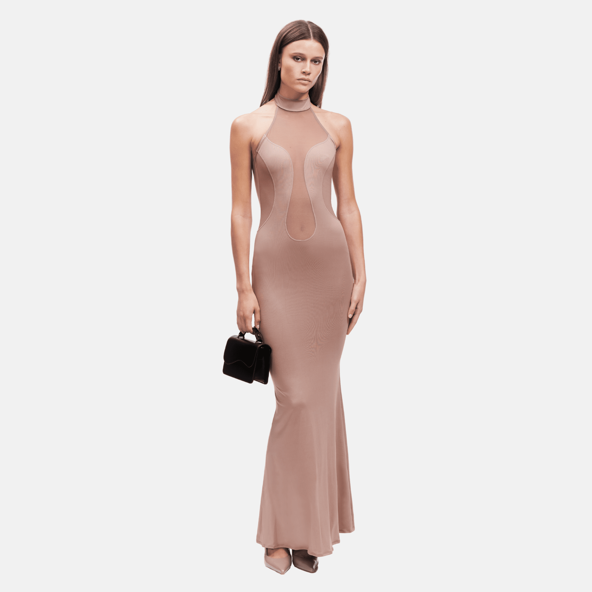 OW Collection SELIA Maxi Dress Dress 246 - Ash Brown