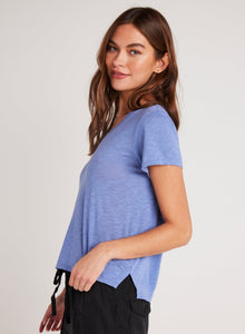 Side Slit V|Neck Tee | Peri Blue