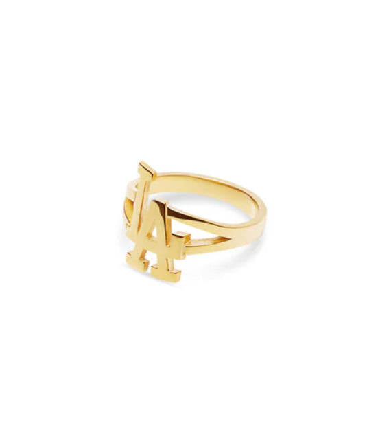 La Dodgers Cut Ring | 18KT Gold Vermeil & Sterling Silver