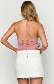 Siletto Denim Low Rise Mini Skirt | White