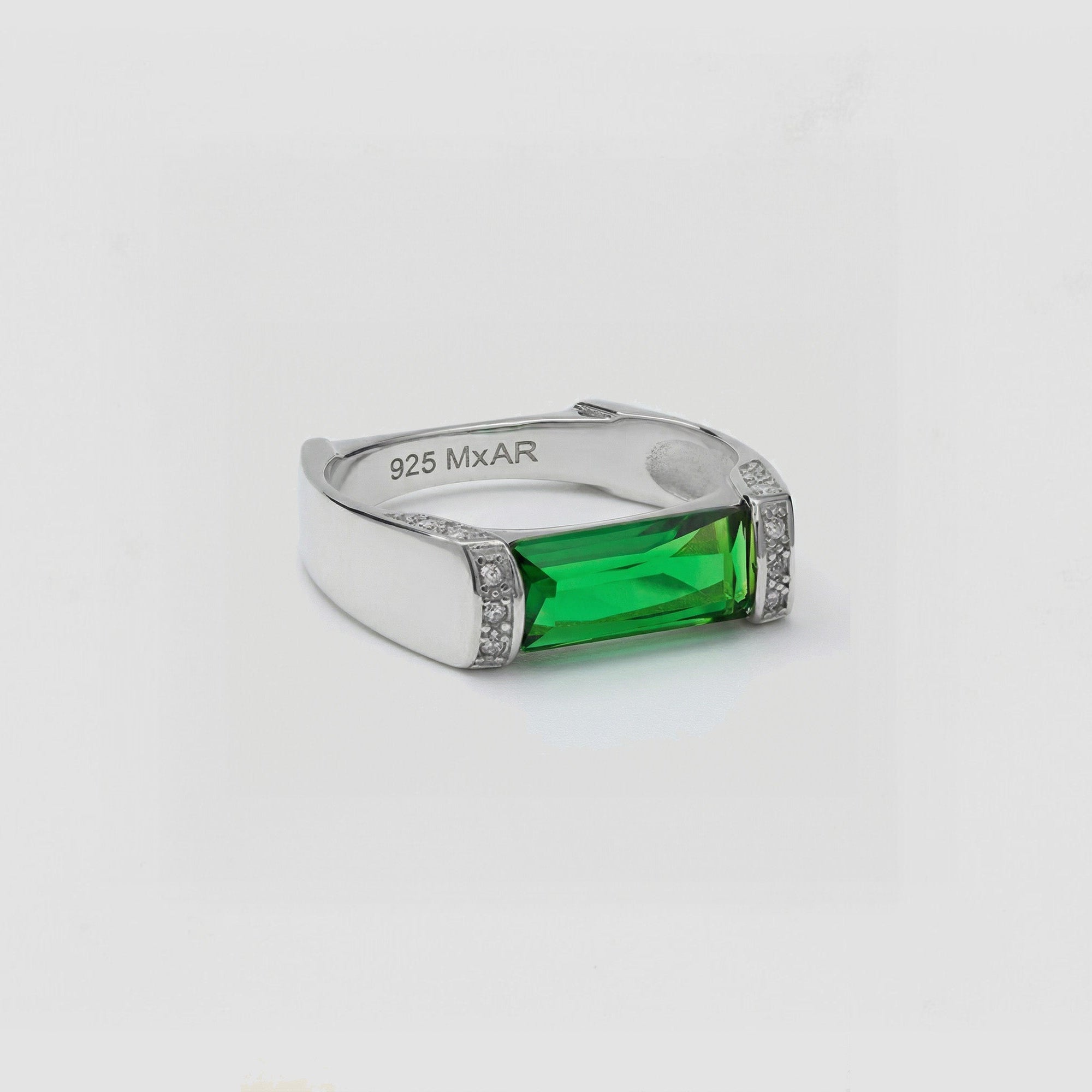 The Grant Emerald Ring | Silver Plated