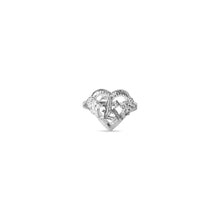 The Cutout Old English Flower Heart Letter Ring | Sterling Silver | Size 6