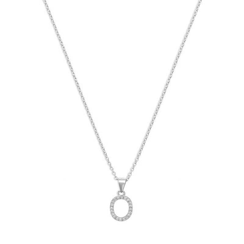 THE PAVE SINGLE BLOCK INITIAL NECKLACE - The M Jewelers