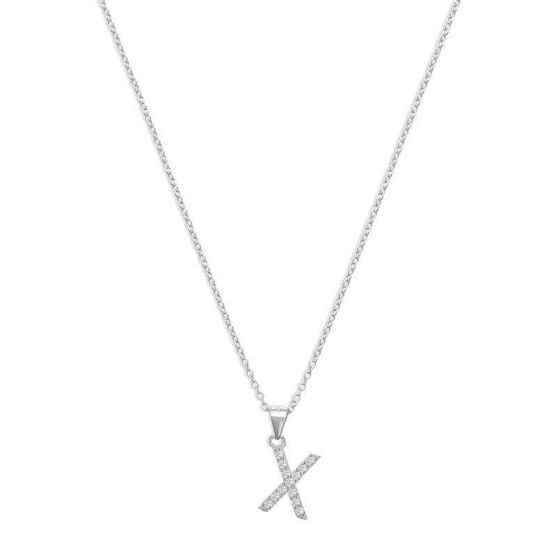 THE PAVE SINGLE BLOCK INITIAL NECKLACE - The M Jewelers