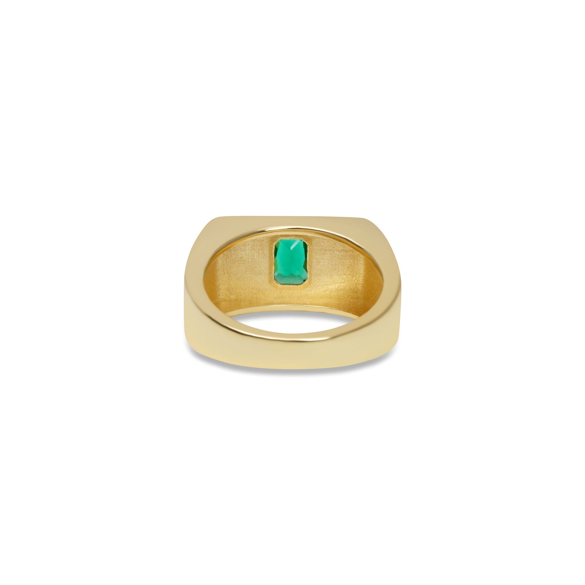 THE GREEN STONE SQUARE SIGNET RING - The M Jewelers