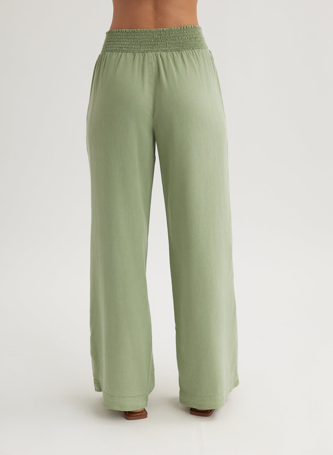 Smocked Waist Wide Leg Pant | Olive Grove