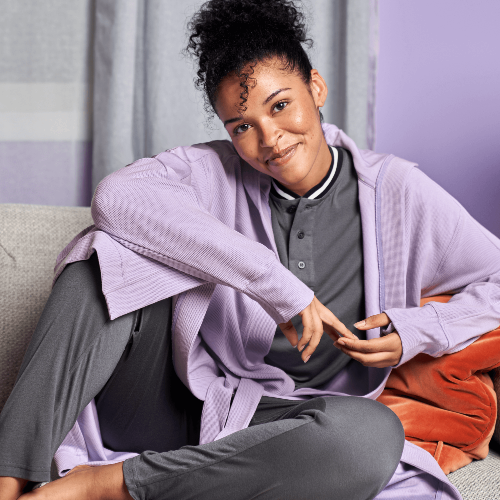 Modal Waffle Spa Robe | Lavender