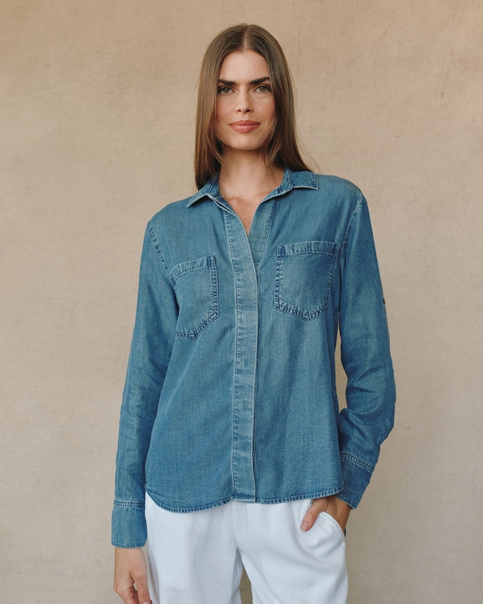 Split Back Button Down | Skyline Spray Wash