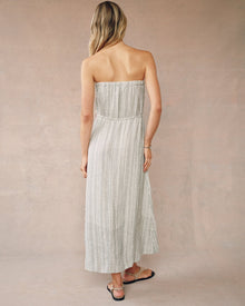 Strapless Maxi Dress | Eze Slub Stripe