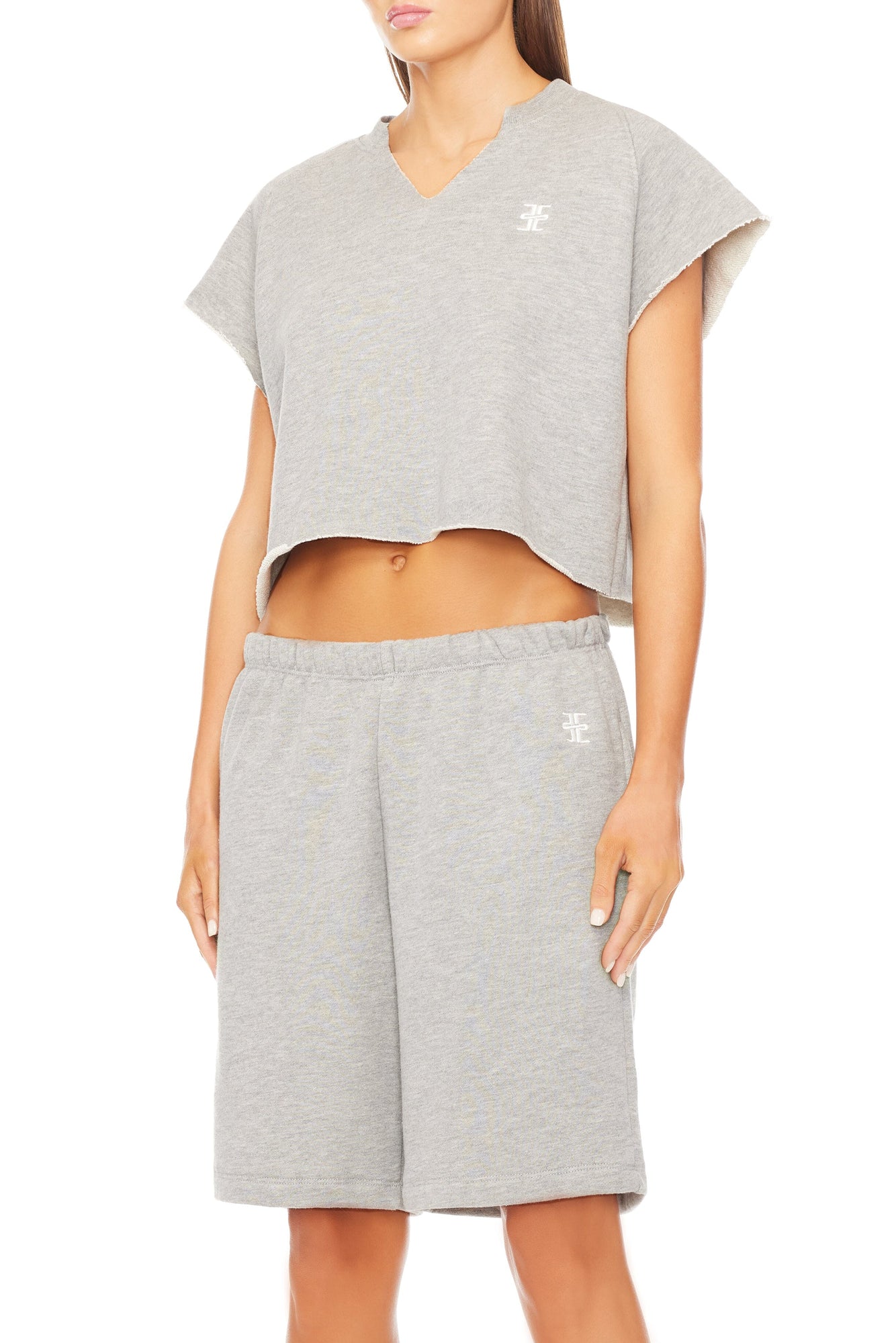TERRY BOYFRIEND SHORT HEATHER GREY BOTTOMS ETERNE 