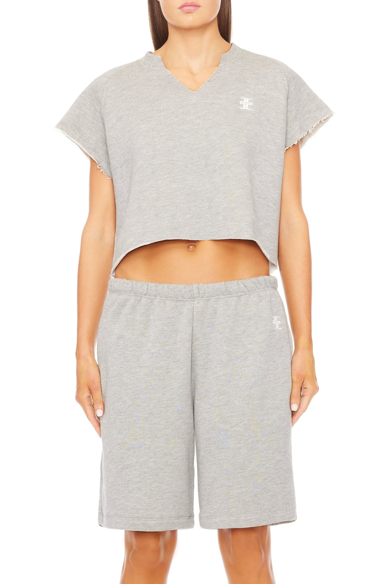 TERRY BOYFRIEND SHORT HEATHER GREY BOTTOMS ETERNE 