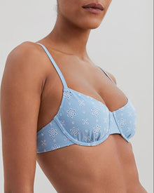 The Daphne Eyelet Bikini Top - Solid & Striped