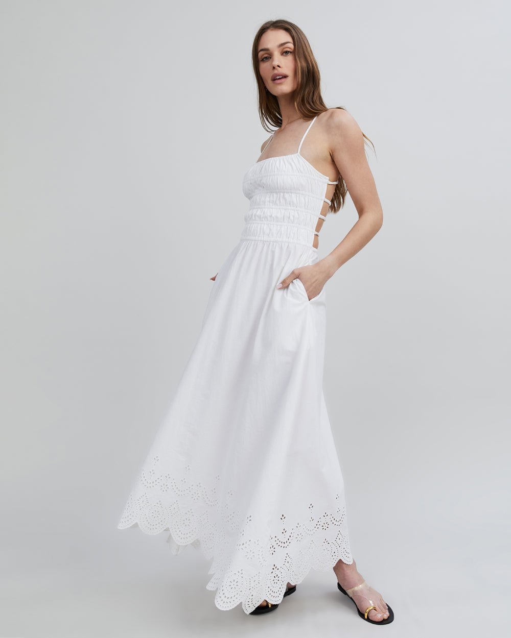 The Eyelet Delta Midi Dress - Solid & Striped