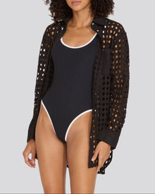 The Eyelet Oxford Tunic - Solid & Striped