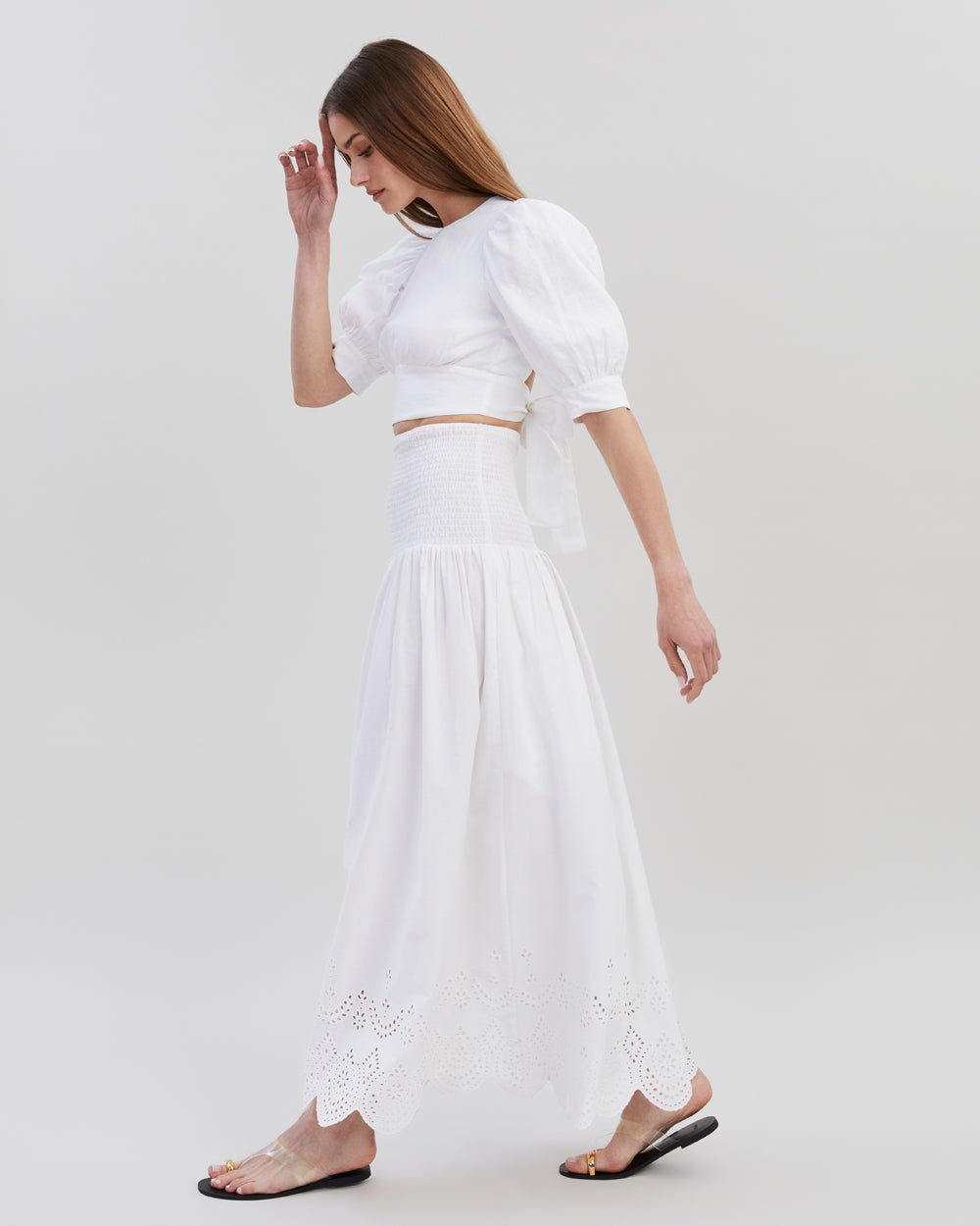 The Eyelet Zaria Skirt - Solid & Striped