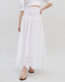 Women | Eyelet Zaria Skirt | Optic White