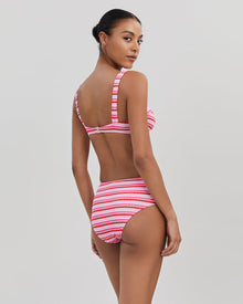 Women | Lilo Ribbed Bikini Bottom | Pink Multi Stripe