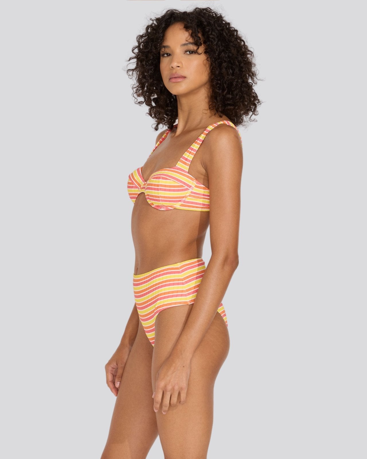 The Lilo Ribbed Bikini Bottom - Solid & Striped