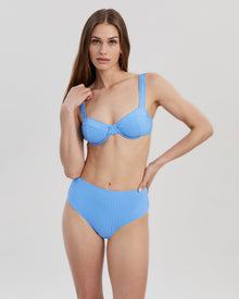 Women | Lilo Ribbed Bikini Top | Marina Blue