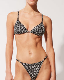 Women | The Lulu Bikini Top | Geo Lurex Blackout