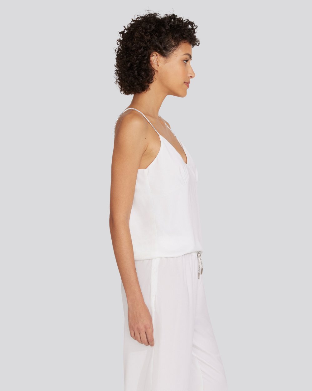 The Rosetta Rhinestone Camisole - Solid & Striped